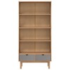 vidaXL Bookcase Brown and Gray Solid Pine Wood, Engineered Wood Medium - 3 of 4