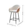 FURNIinspire Counter And Bar Stools Modern Counter Height Bar Stool, Upholstered Barstools Kitchen Stool Dining Chair, Brown, 21.65"*21.45"*37.79" - 3 of 4