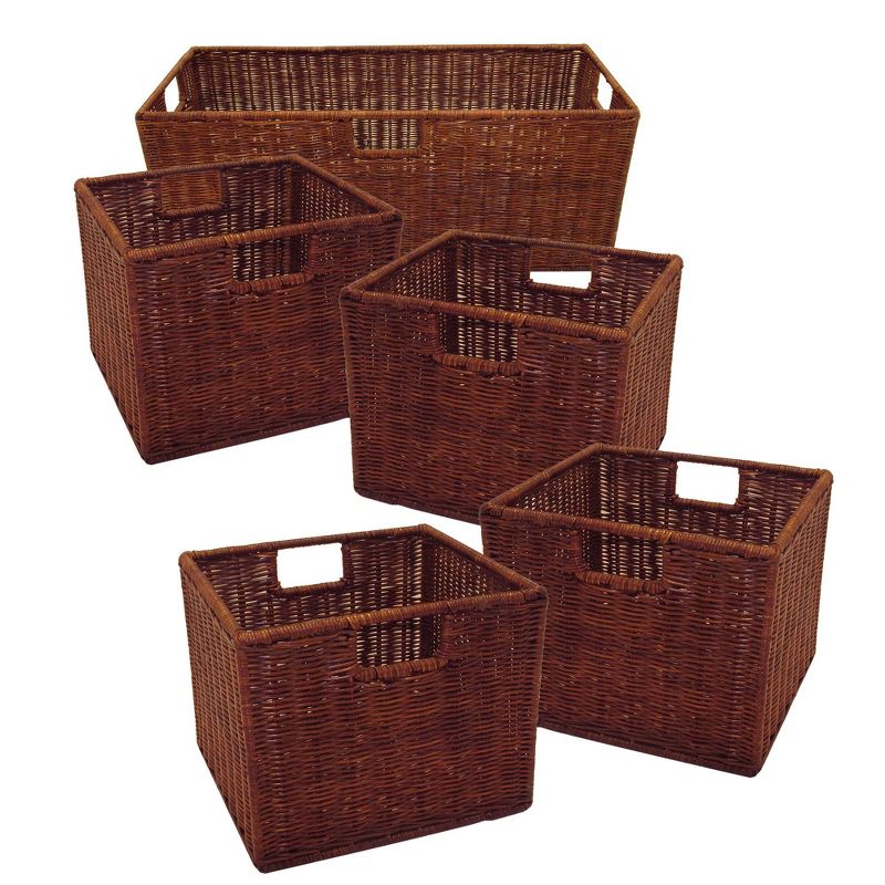 42&#34; 5pc Wire Baskets with Wide Shelf Espresso - Winsome, 4 of 8