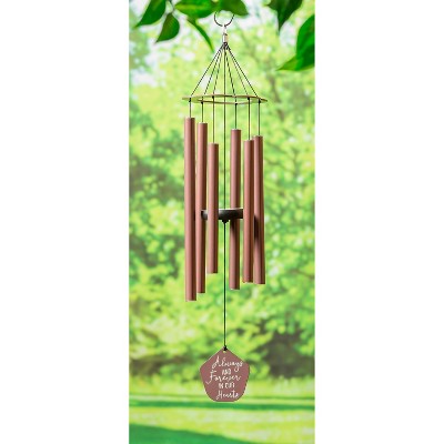 30"H Laser Etched Metal Hand Tuned Windchime, Always and Forever in Our Hearts", Scale "A"