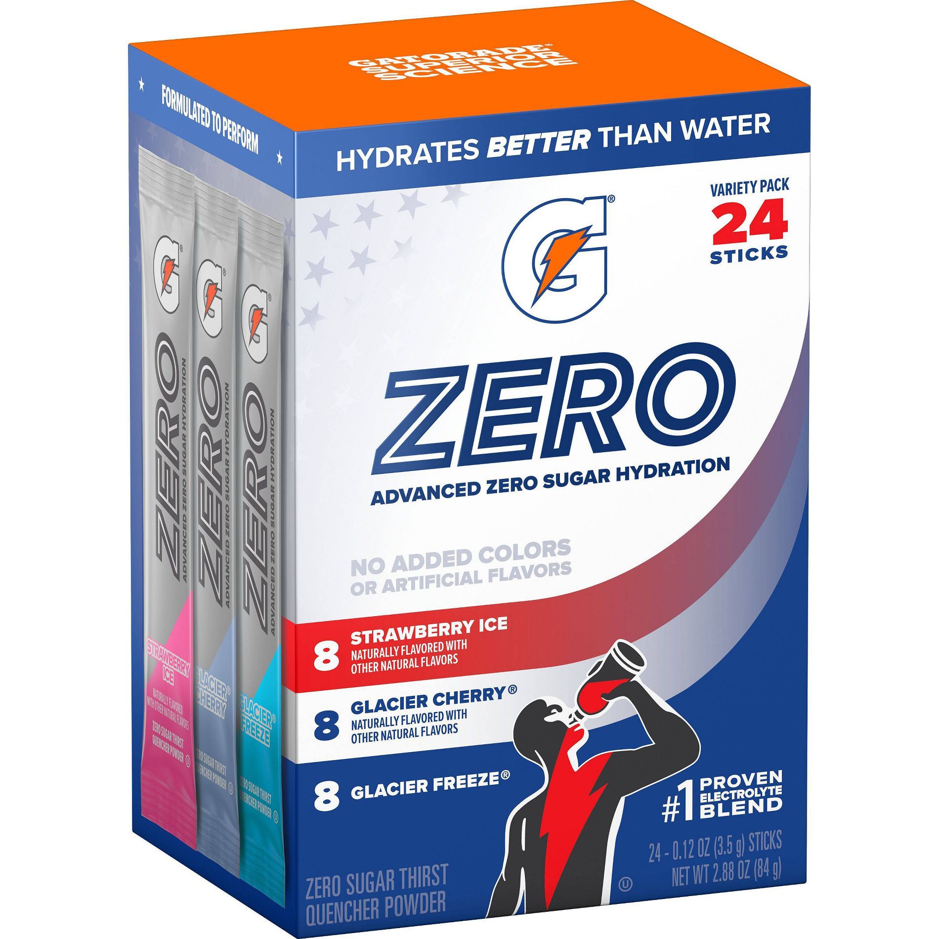 Gatorade G-Zero Powder Sticks Variety Pack - 24ct