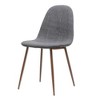 Modern Curve-Back Dining Chairs, Side Chairs with Wood-Finish Metal Legs, Fabric Upholstered Leisure Chair (set of 2) -Christopher Knight Home - 4 of 4