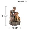 John Timberland Northport Modern Cascading Boy Plays with Dog Outdoor Floor Water Fountain 24 3/4" for Yard Garden Patio Home Deck Porch House Balcony - 4 of 4