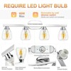 Bathroom Light Fixtures,Chrome Vanity Light Fixtures Over Mirror Wall Mount Lighting Fixture with Hammered Glass Shade E26 Socket for Hallway Kitchen - 4 of 4