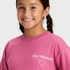 Girls' Short Sleeve 'Oui Waffles' Oversized Graphic T-Shirt - Cat & Jack™ Berry Purple - 2 of 4