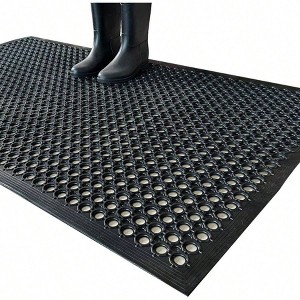 Outdoor Rubber Floor Mats Anti Slip 60x35 Heavy Duty Door Mat for Restaurant Kitchen Garage Garden Indoor Outdoor - 1 of 4