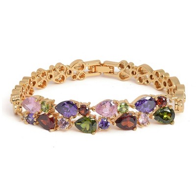 SOHI Women's Gold Hues Tennis Bracelet