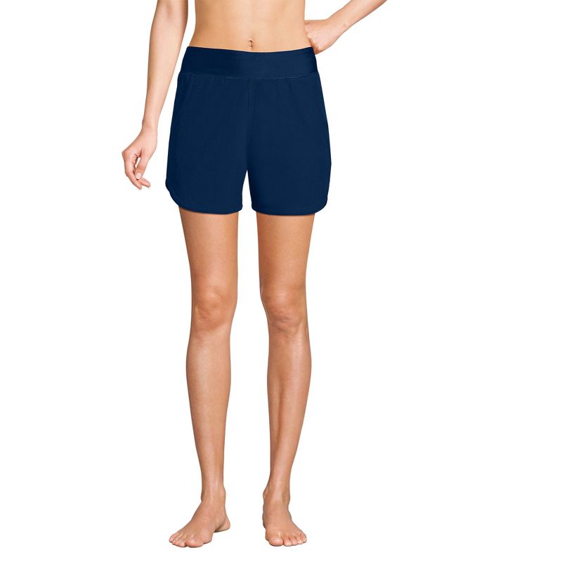 Lands' End Women's 5" Quick Dry Board Shorts Swim Cover-up Shorts, 1 of 7