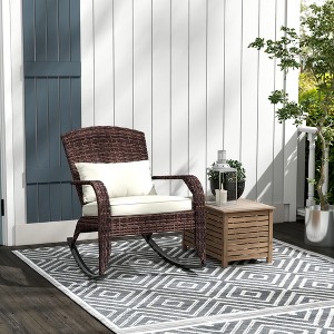FONTOI Adirondack Chairs, Adirondack Rocking Chairs with Cushion Cover, Outdoor Backyard Chairs with Reclining Back for Garden, Black, 26"*38.5"*35" - 1 of 4
