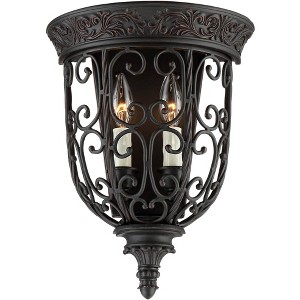 Franklin Iron Works French Scroll Rustic Wall Light Sconce Rubbed Bronze Hardwire 10 1/2" Fixture for Bedroom Bathroom Vanity Reading Living Room Home - 1 of 4