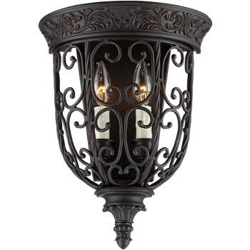 Franklin Iron Works French Scroll Rustic Wall Light Sconce Rubbed Bronze Hardwire 10 1/2" Fixture for Bedroom Bathroom Vanity Reading Living Room Home