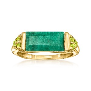 Ross-Simons 5.50 Carat Emerald and .60 ct. t.w. Peridot Ring in 18kt Gold Over Sterling - 1 of 4