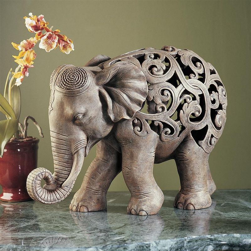 Design Toscano Anjan the Elephant Jali Sculpture, 1 of 9