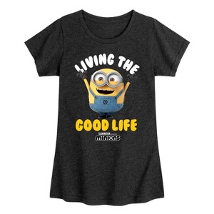 Girls' - Despicable Me Minions - Living The Good Life Fitted Short Sleeve Graphic T-Shirt - 1 of 4