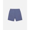 Deux par Deux Boy French Terry Zip Pocket Shorts Pale Mauve Blue - 4 of 4