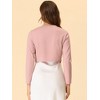 INSPIRE CHIC Women's Solid Open Front Curved Hem Stretchy Fabric Crop Bolero Shrug - 4 of 4