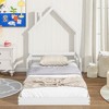 Full House-Shaped Headboard Floor Bed with Handrails ,slats - 3 of 4