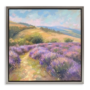 Stupell Industries Lavender Field Hills Floating Frame Canvas Art - 1 of 4