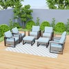 UPTIOT 8-Piece Brown Rattan Wicker Outdoor Patio Conversation Set - 2 of 4