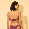 Women's Center Front Oval Ring Sparkle Bandeau Bikini Top - Wild Fable™ Burnt Burgundy - 2 of 4