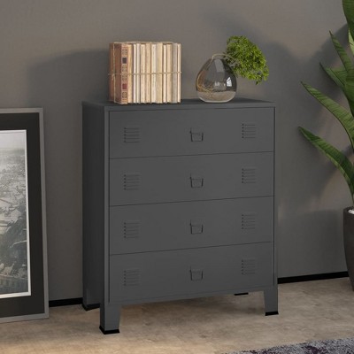 vidaXL Industrial Drawer Cabinet Anthracite 30.7 in.x15.7 in.x36.6 in. Metal