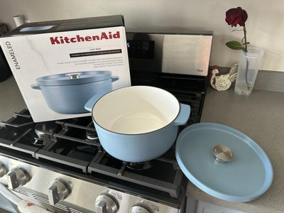  KitchenAid Enameled Cast Iron Dutch Oven/Casserole, 6 Quart,  Blue Velvet: Home & Kitchen