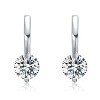 Guili Drop Hoop Earrings Featuring Clear Moissanite Stones That Add Radiant Shine and Sophistication to Any Outfit or Occasion - 2 of 3