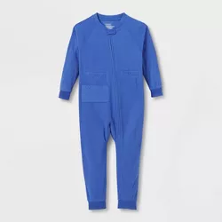 Toddlers' Adaptive Abdominal Access + Insulin Pocket Fleece Pajama Jumpsuit - Cat & Jack™ Royal Blue 5T