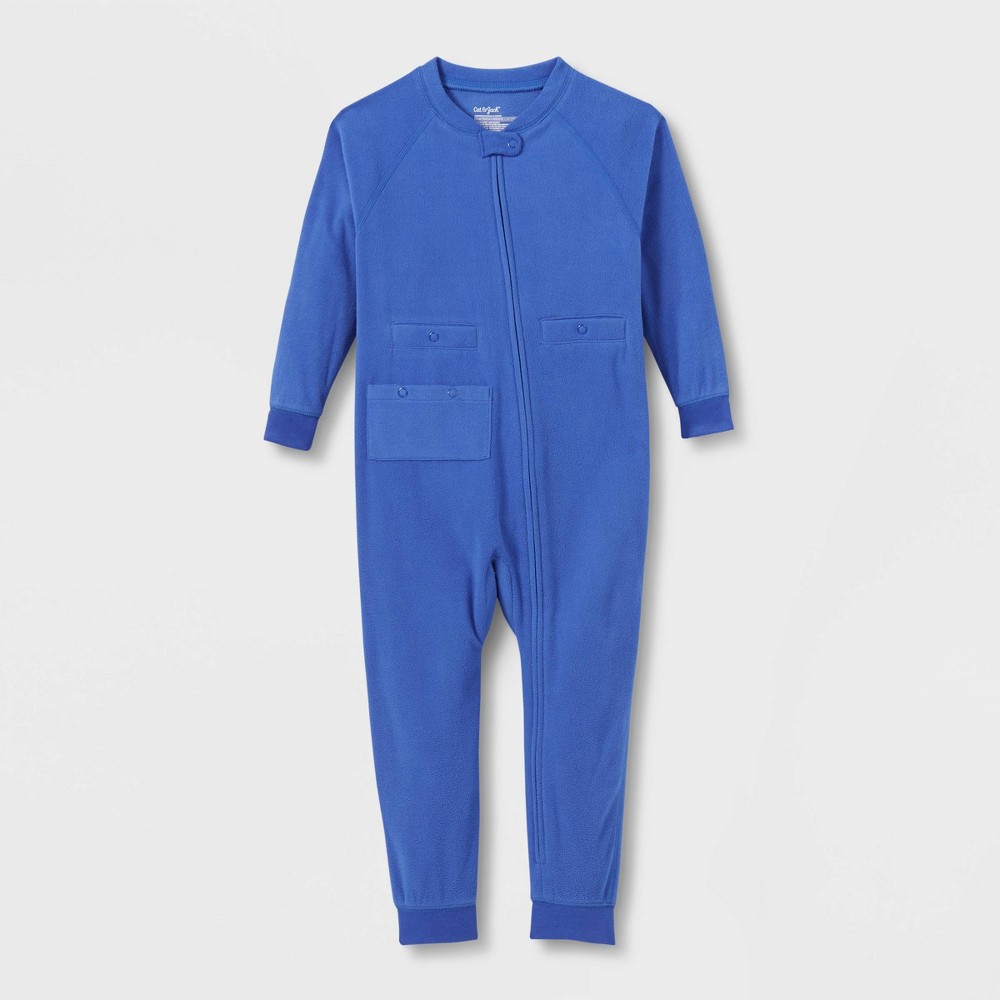 Photos - Other Textiles Toddlers' Adaptive Abdominal Access + Insulin Pocket Fleece Pajama Jumpsuit - Cat & Jack™ Royal Blue 5T