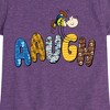 Girls' - Peanuts - Aaugh Pattern Charlie Brown Fitted Short Sleeve Graphic T-Shirt - 2 of 4