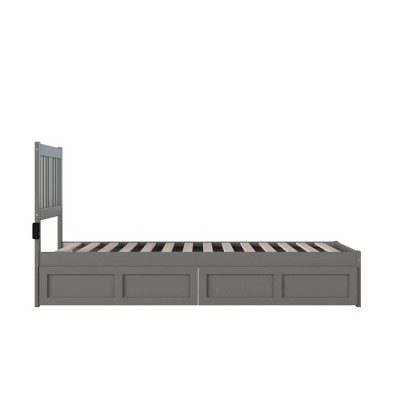Tahoe Twin XL Gray Wood Platform Bed with Storage Drawers