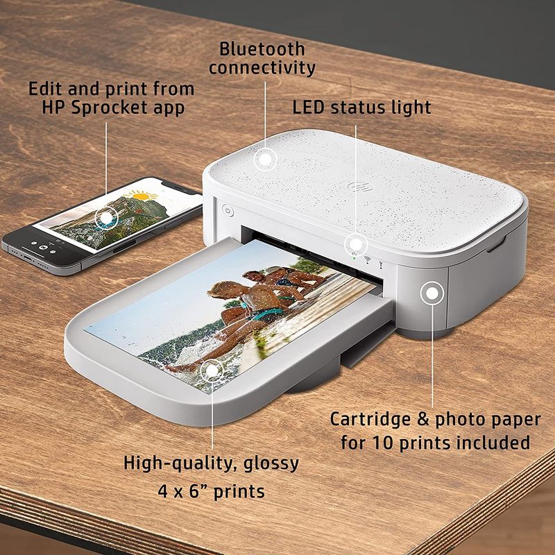 HP Sprocket Studio Plus WiFi Printer - Wirelessly Prints 4x6" Photos from Your iOS & Android Device, 4 of 6