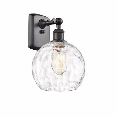 Athens Water Glass - 1 Light Wall Sconce In Industrial Style-13 Inches Tall and 8 Inches Wide