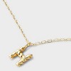 14K Gold Dipped Twisted Bubble Initial Necklace - A New Day™ Gold - 4 of 4