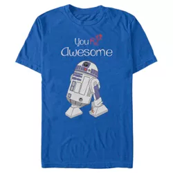Men's Star Wars Valentine's Day You R2 Awesome  T-Shirt - Royal Blue - X Large