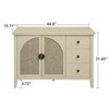SKRAN Modern Rattan Cabinet: Engineered Rattan Storage with Adjustable Shelves - Particle Board & MDF Frame for Bedroom Living Room - 3 of 4