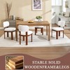 QingMoon Dining Chairs Set of 2, Fabric Upholstered Kitchen Chairs with Adjustable Non-Slip Solid Wood Legs and Curved Backrest for Cafe, Living Room - 3 of 4