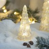 Whisen 3.5x3.5x8.3" Glass Cone Tree W/Light, 3 Pack, Christmas Decoration - Cream - 2 of 4