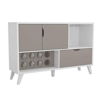 2 Door Wine Bar Cabinet TV Stand for TVs up to 54" White/Gray - The Urban Port