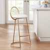 55 Downing Street Claire Gold Metal Bar Stool 30 1/2" High Modern White Faux Leather Cushion with Low Backrest Footrest for Kitchen Counter Height - 2 of 4