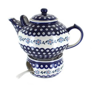 Blue Rose Polish Pottery C001-P089 Manufaktura Teapot & Warmer - 1 of 2