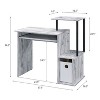 Vynxaria White Black Computer Desk with Keyboard Tray Vintage Dual-Tone Design Office Desk with Open Storage Shelves - 3 of 4