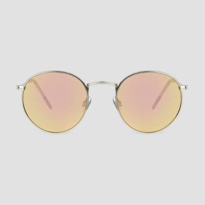 Men's Round Trend Sunglasses with Mirrored Lenses - Original Use™ Silver