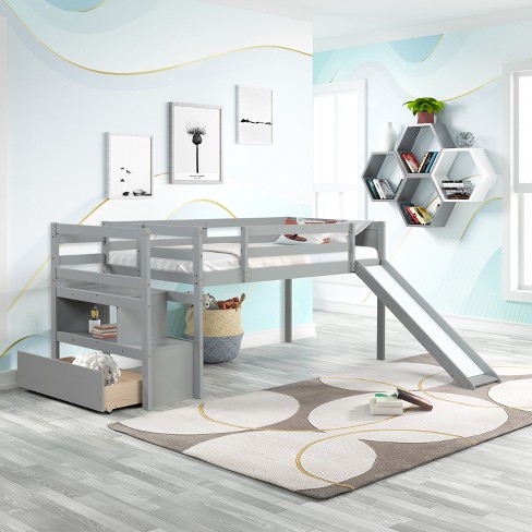 Target loft bed with hot sale slide