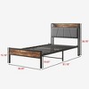 CAVINAS Platform Bed with Charging Station,Bed Frame with Storage Headboard,Box Spring Not Required,Brown/Black - 3 of 4