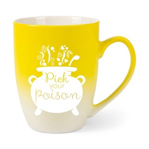 Elanze Designs Pick Your Poison Two Toned Ombre Matte Yellow and White 12 ounce Ceramic Stoneware Coffee Cup Mug - 1 of 4