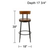 Elm Lane Malio Hammered Bronze Swivel Bar Stool Brown 29 1/2" High Farmhouse Rustic Wood Seat with Low Backrest Footrest for Kitchen Counter Height - 4 of 4