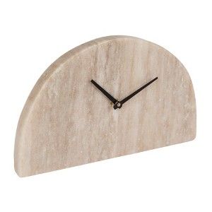 Storied Home Decorative Half Moon Marble Mantel Clock - 1 of 4