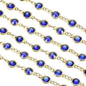 Unique Bargains Brass Bulk Smooth Decoration Rhinestone Chain for Jewelry Making DIY - 1 of 4