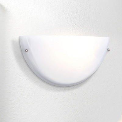 Ivory Cloud Shade 10" White Half-Moon Wall Sconce